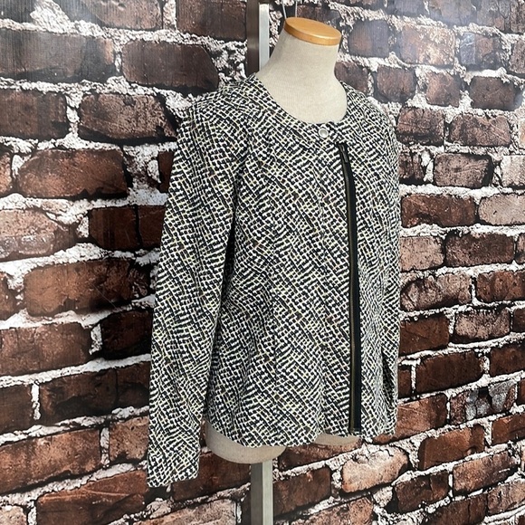 CAbi Jacket Cliffside Moto Zip Printed Blazer Black Pink Style 5099 Size Medium - Picture 4 of 11